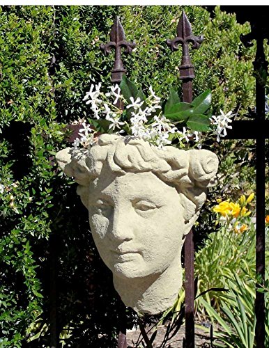 12-Inch Cast Stone Wall-Mounted Head Planter L706286