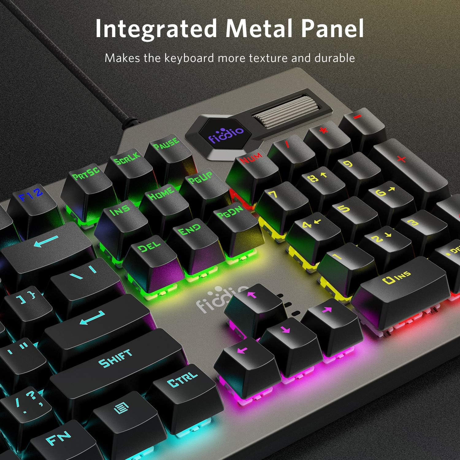 Mechanical Gaming Keyboard Wired RGB Rainbow Backlit with Blue Switches Ergonomic Standard Keyboard Pack of 2 P89873