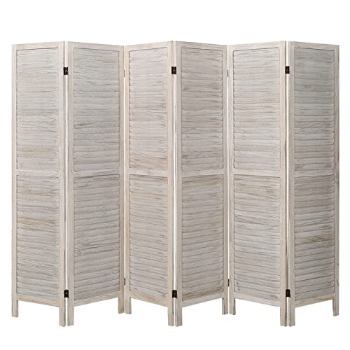 6 Panel Wood Room Divider (Beige) K748