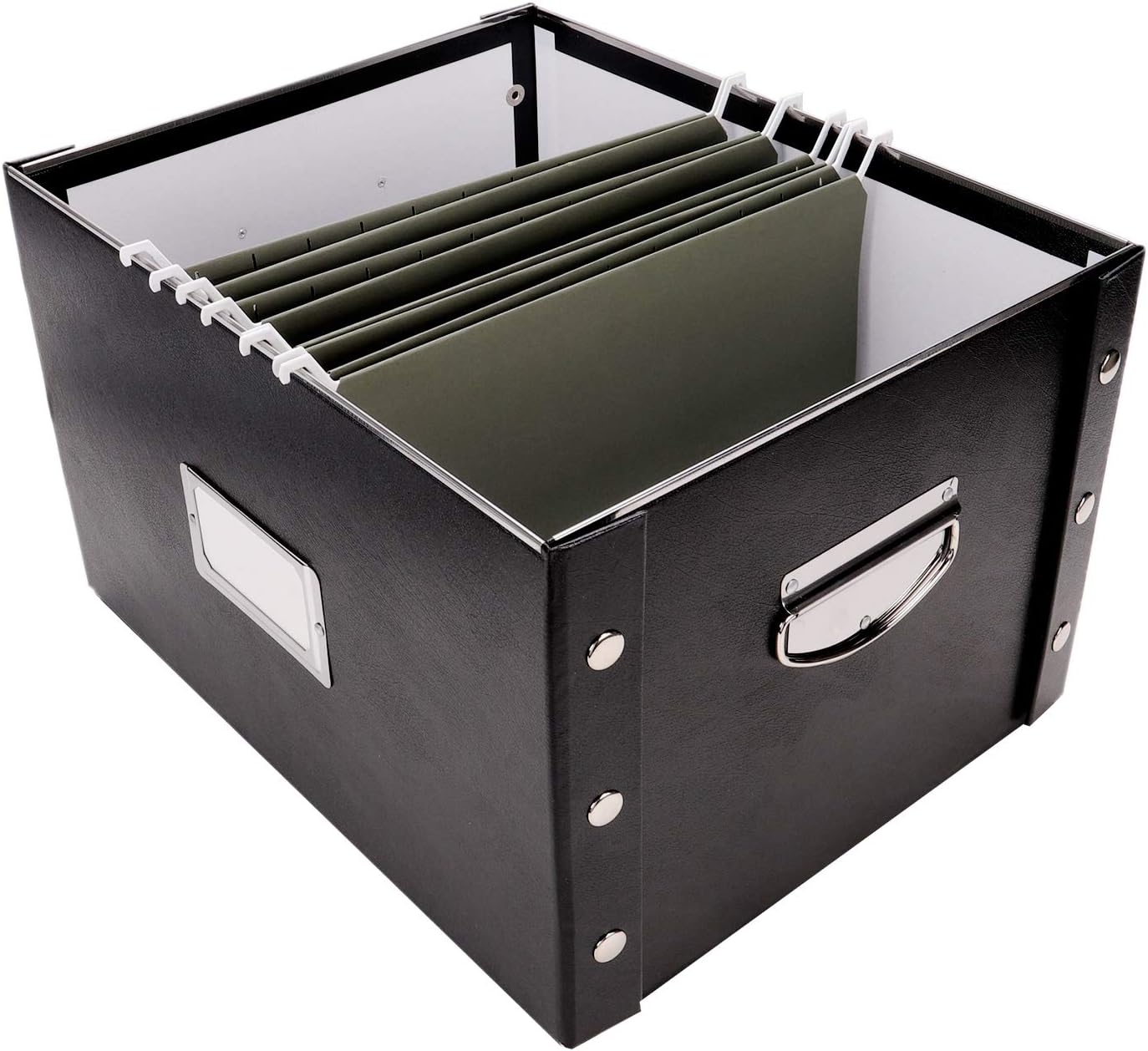 Black 2 Pack Portable File Storage Box with Lids Y4854