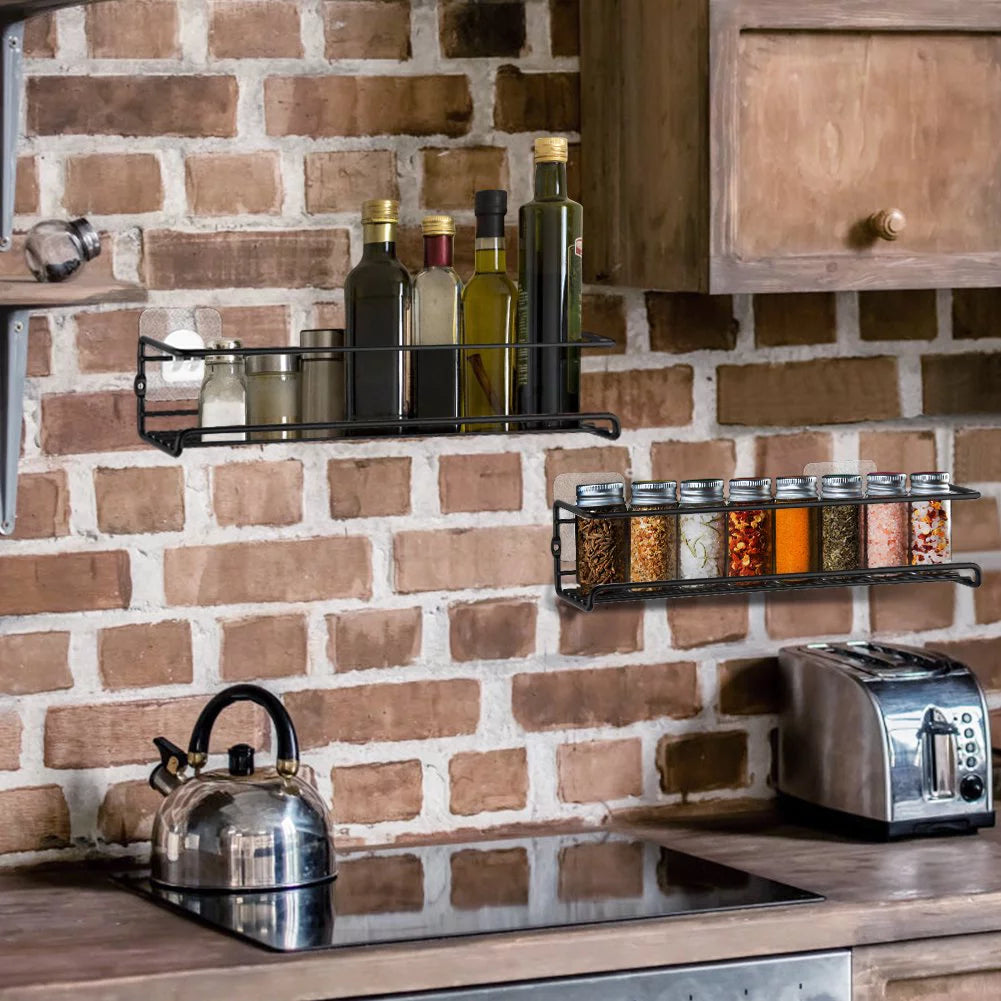 Black Metal 4 Tier Spice Rack Organizer T3872
