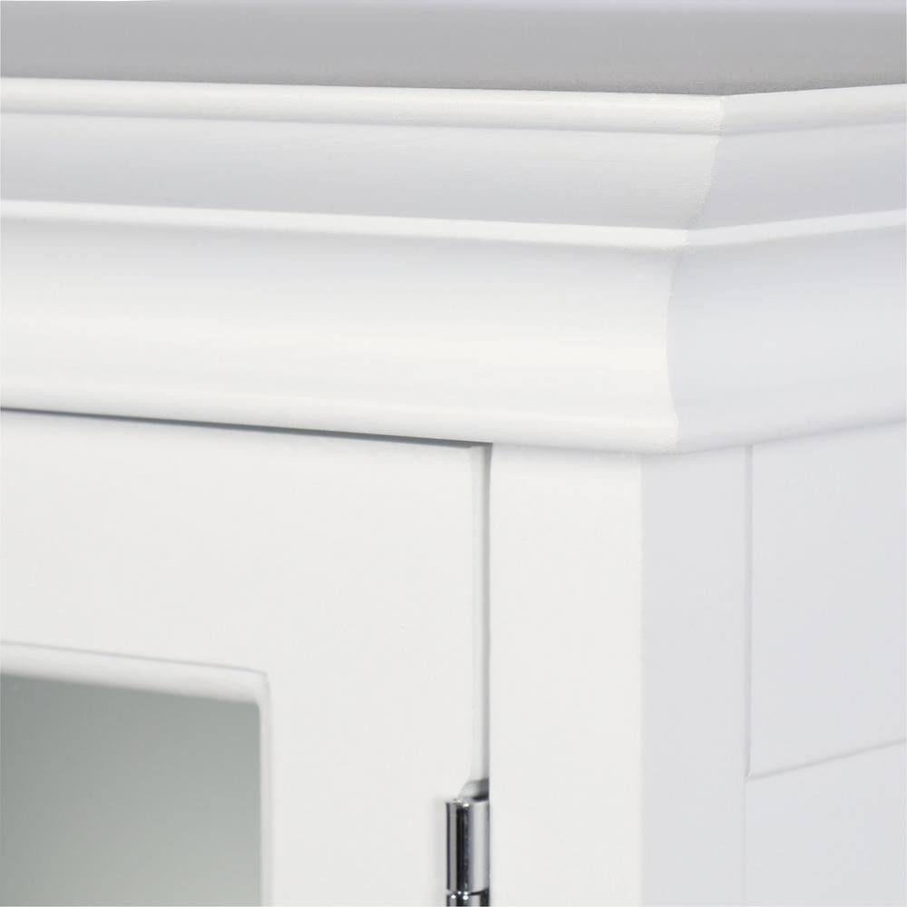 White Bathroom Linen Cabinet Drawer Storage Shelves M403