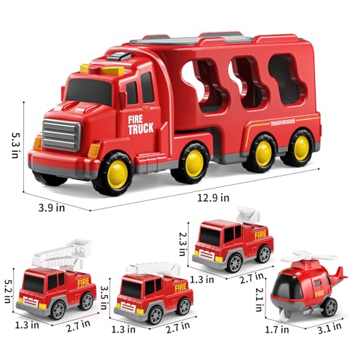 7-in-1 Friction Power Vehicle Toy Carrier Transport Trucks Car Set D410233