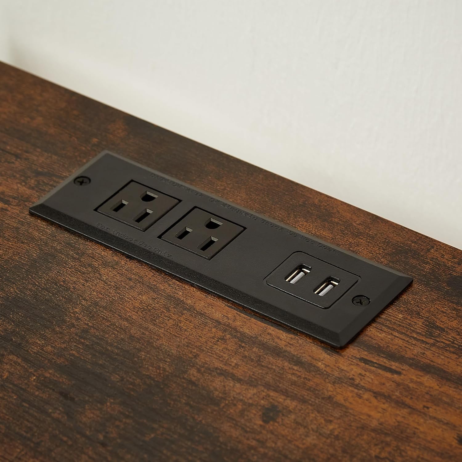 2 Drawer End Table with USB Port and Outlet D29956