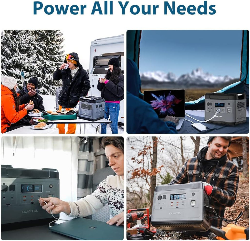 2000W 2000WH LiFePO4 Portable Power Station with 6 AC Outlet 100W USB-C V554379