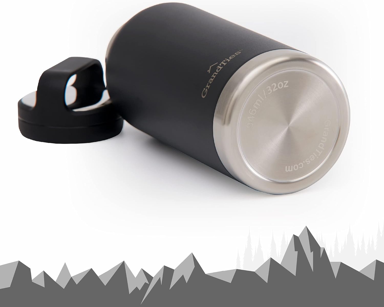 2 Lids Stainless Steel Water Bottles Vacuum Insulated Reusable BPA-Free Metal Canteen N28540