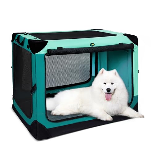 42 inch Collapsible Dog Crate with Durable Mesh Windows F6838
