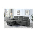 Velvet Reversible Sleeper Sectional Sofa With Storage Chaise And Side Pocket T66044