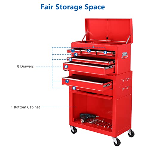 5-Drawer Rolling Tool Chest with Lockable Wheels I992