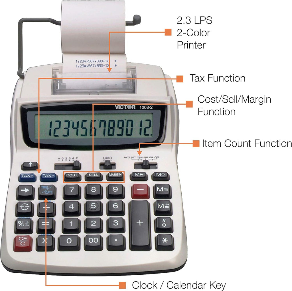 12 Digit LCD Display Printing Calculator O8157