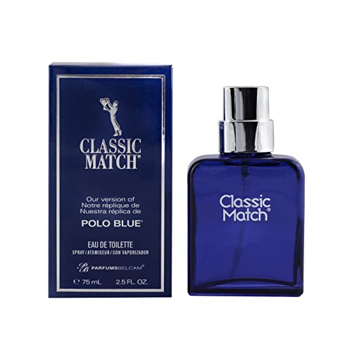 Classic Match EDT Spray Men 2.5 Fl Oz & Classic Match Polo Blue EDT Spray Men 2.5 Fl Oz U53215