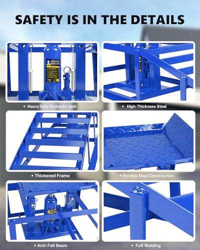 2 Pack 5T Heavy Duty Steel Hydraulic Car Ramps U369782