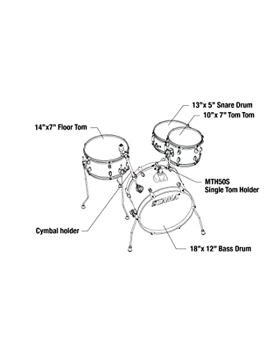 4-piece Shell Pack with Snare Drum Cream Marble Wrap O4560