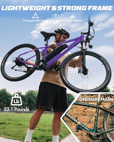 21-Speed Mountain Ebike with Peak 1200W 48V10.4Ah Removable Battery 27.5X2.1 Tire U815272