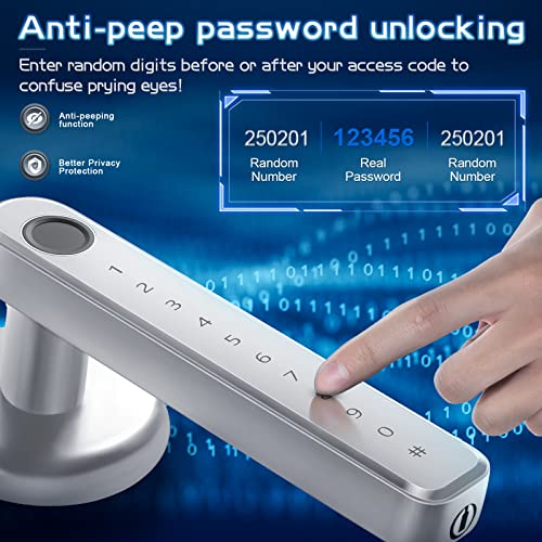 Silver Keyless Entry Door Lock with Handle Z421