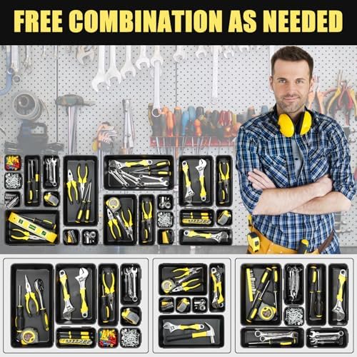 60PCS Black Plastic Tool Box Organizer Tray Divider (5 Sizes) A6050