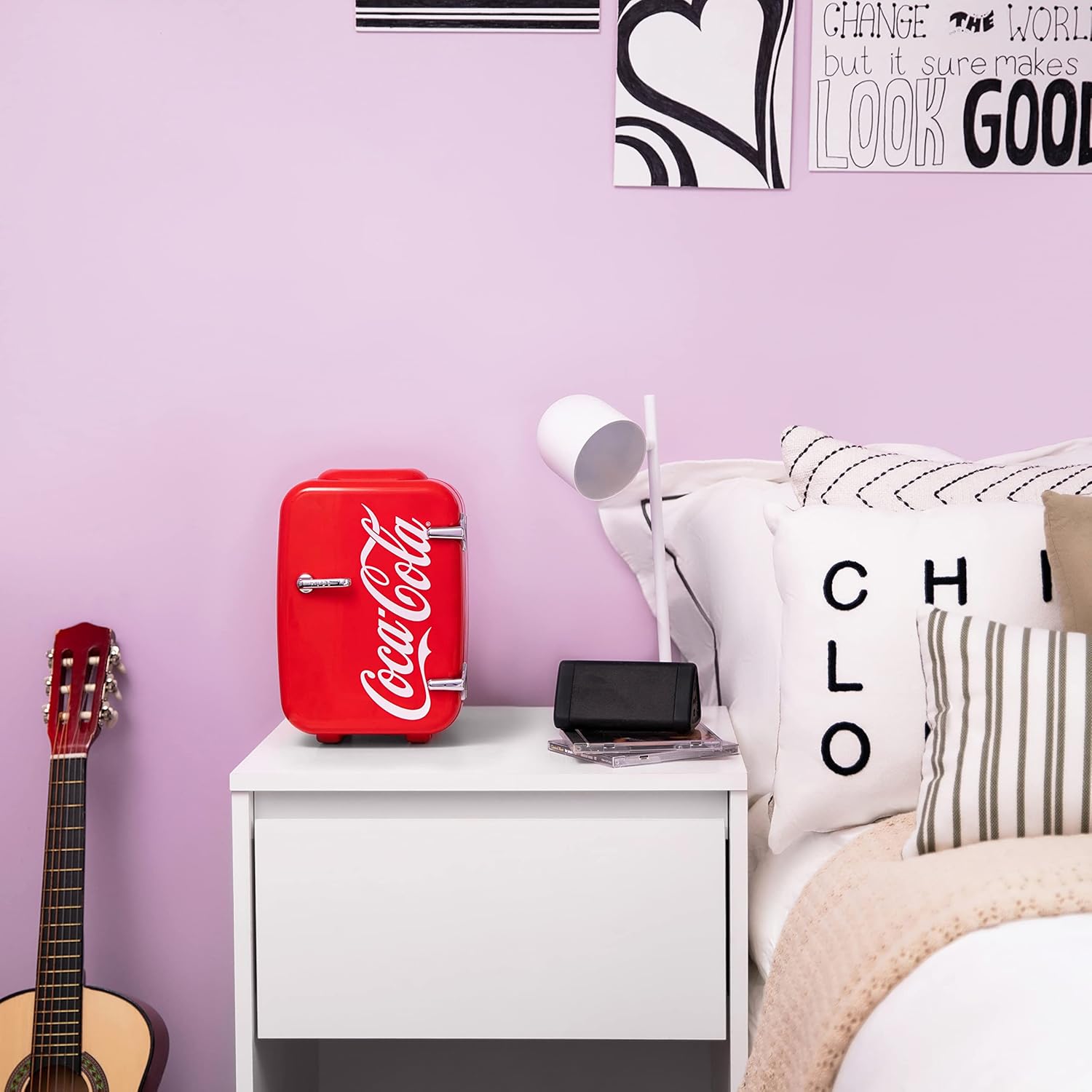 Retro Mini Fridge 4L 6 Can Portable Cooler Warmer Red G10093