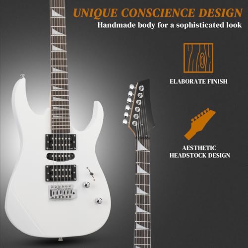 Matte Black Electric Guitar with 20Watt Amp and Starter Kit K362