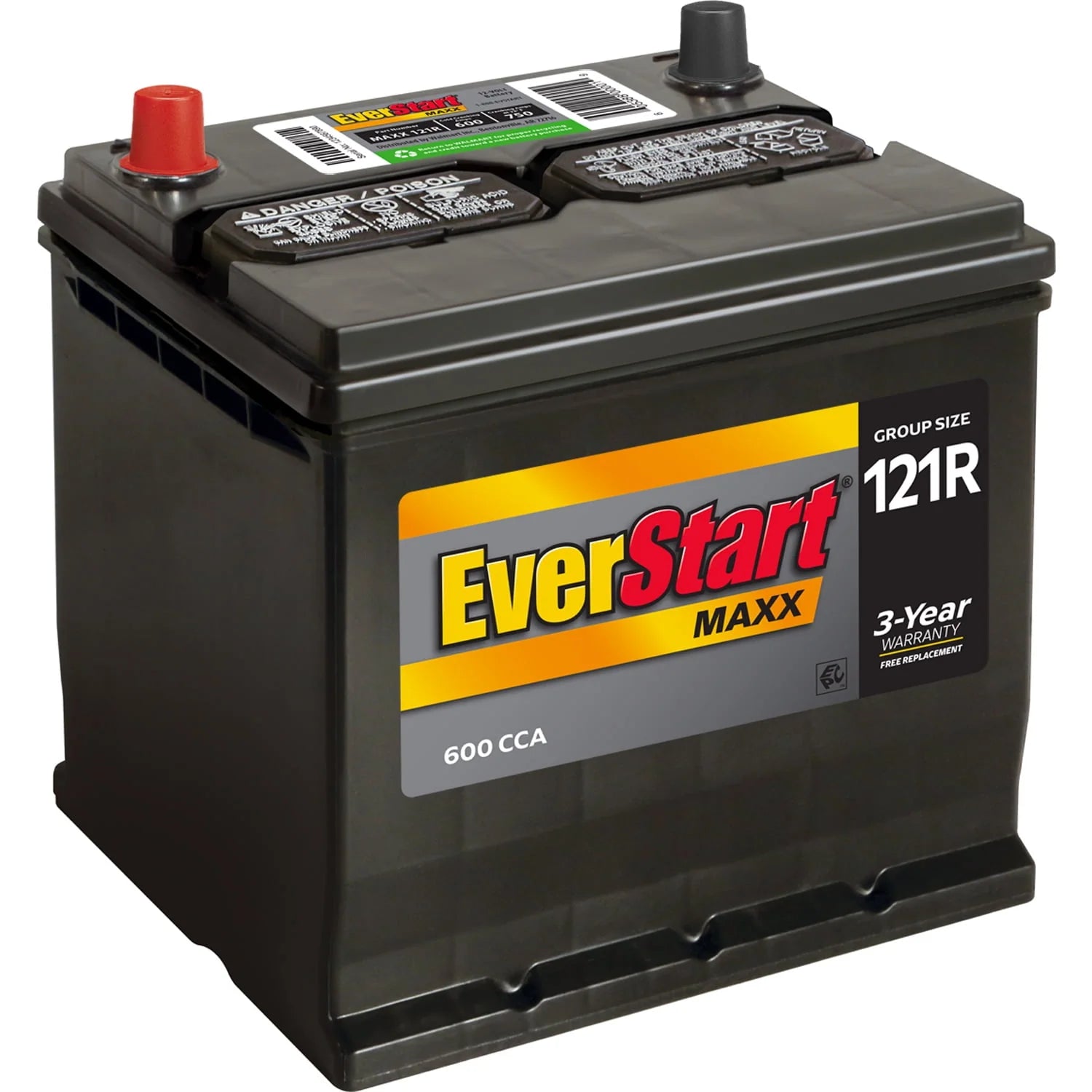 Lead Acid Automotive Battery, Group Size 121R 12 Volt, 600 CCA U692601