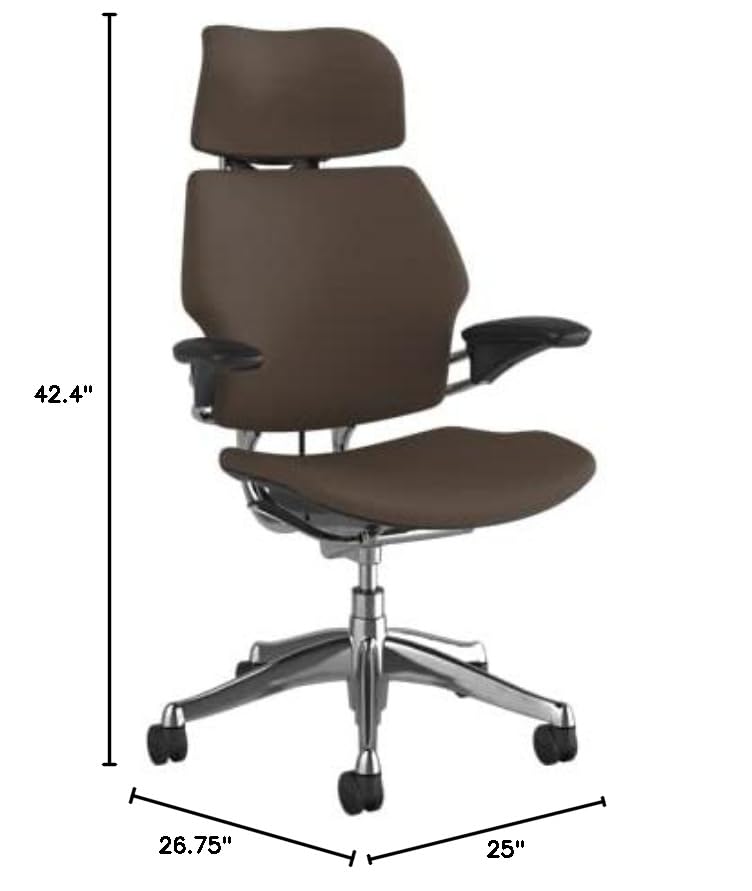 Polished Aluminum Frame Black Lotus Fabric Ergonomic Office Chair with Headrest I50175
