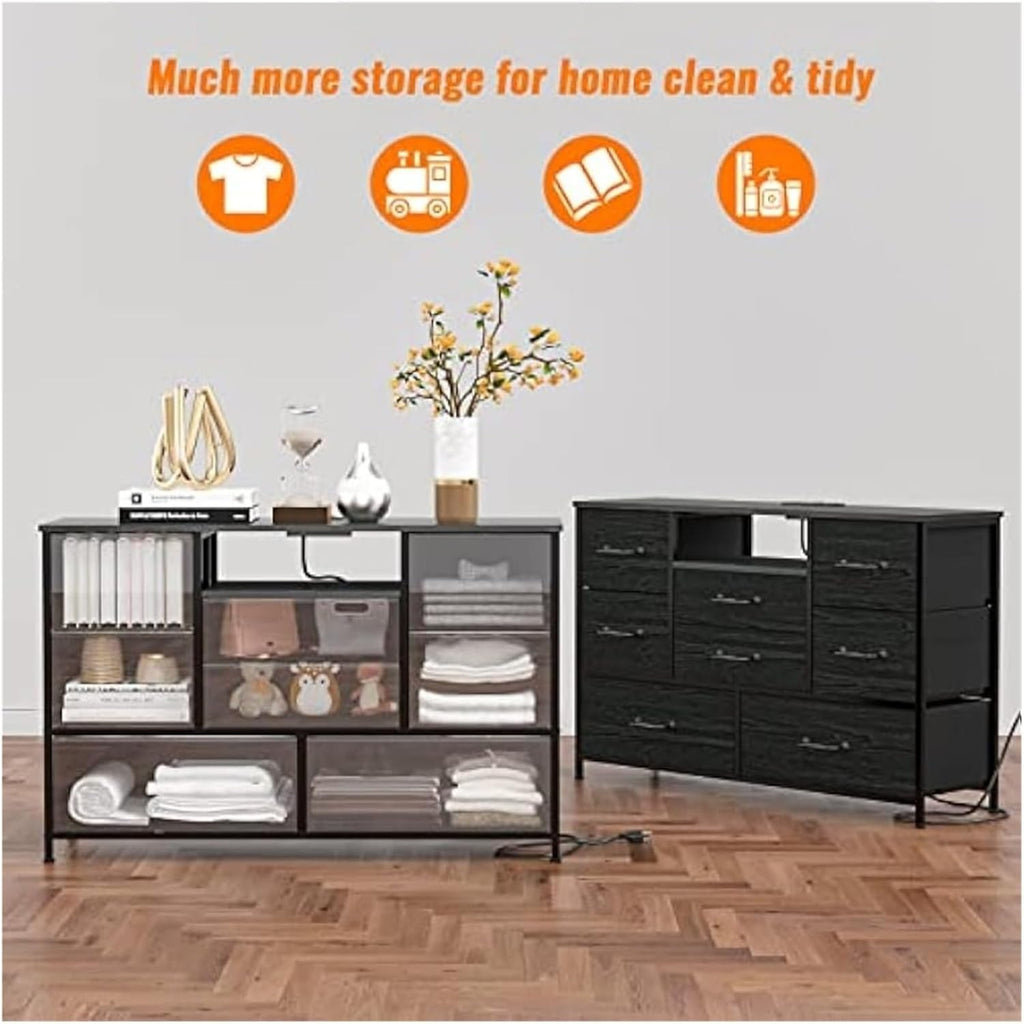 Black 8 Drawer Dresser D9459