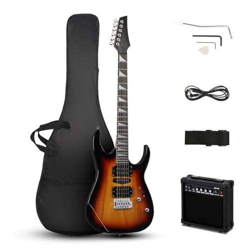 Matte Black Electric Guitar with 20Watt Amp and Starter Kit K362