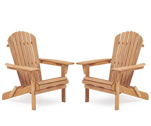 Gray Wooden Folding Adirondack Chairs Set of 2 J137752