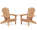 Gray Wooden Folding Adirondack Chairs Set of 2 J137752