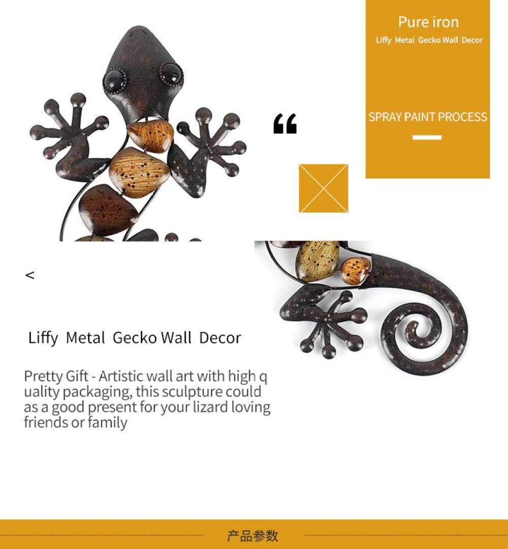 Metal Gecko Wall Statues (2 Pack) K8916