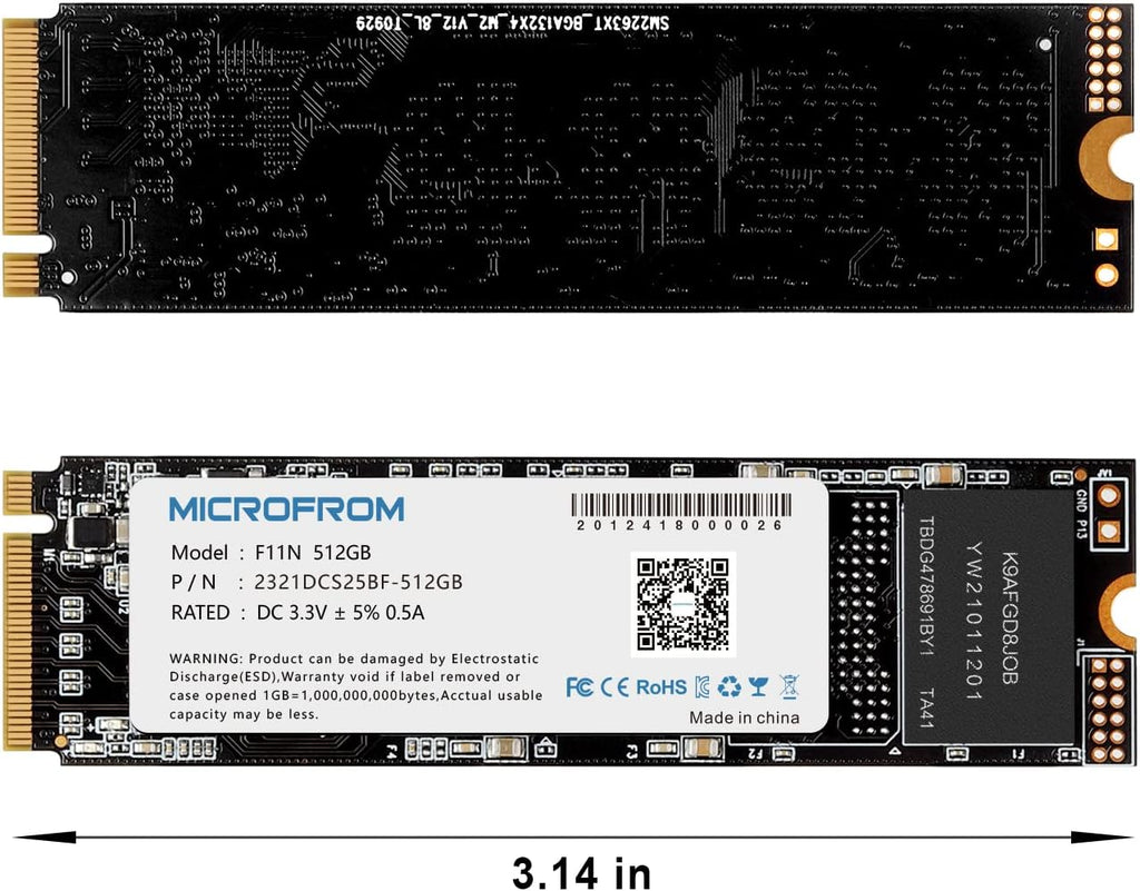 512GB M.2 NVMe PCIe Gen3X4 Internal Solid State Drive Pack of 2 G948