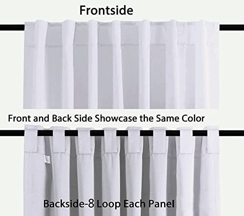 White Cotton 84 Inch Curtains Set of 2 V30332