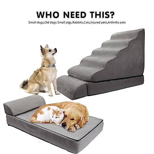 6 Step Non-Slip Pet Stairs for High Beds 30-36 inches P10720