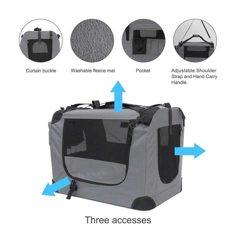 Large Soft-Sided Portable Cat Carrier with Collapsible Litter Box and Bowl Y8819