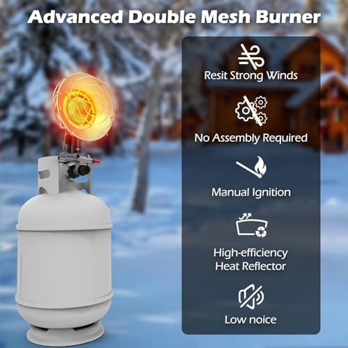 Propane Heater 15,000BTU Portable Outdoor with 3 Adjustable Modes Safety Shut-off Valve J364