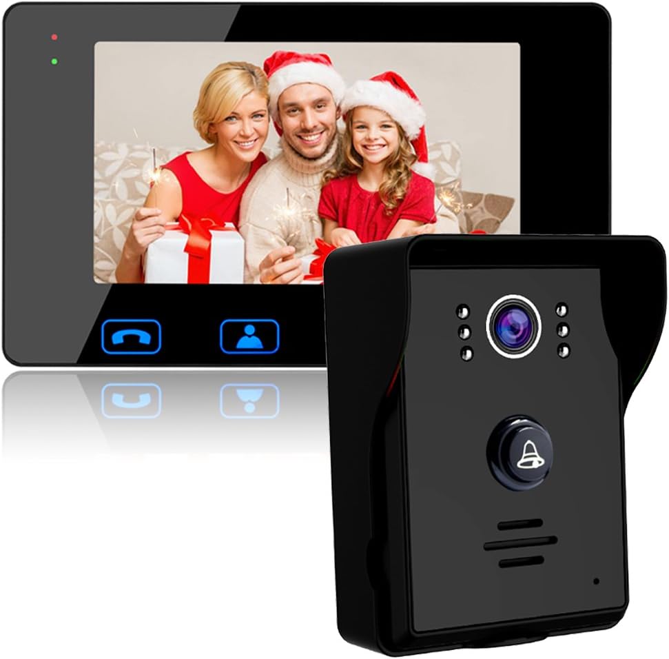 7 Wired Video Doorbell with Night Vision and Push Button E8877