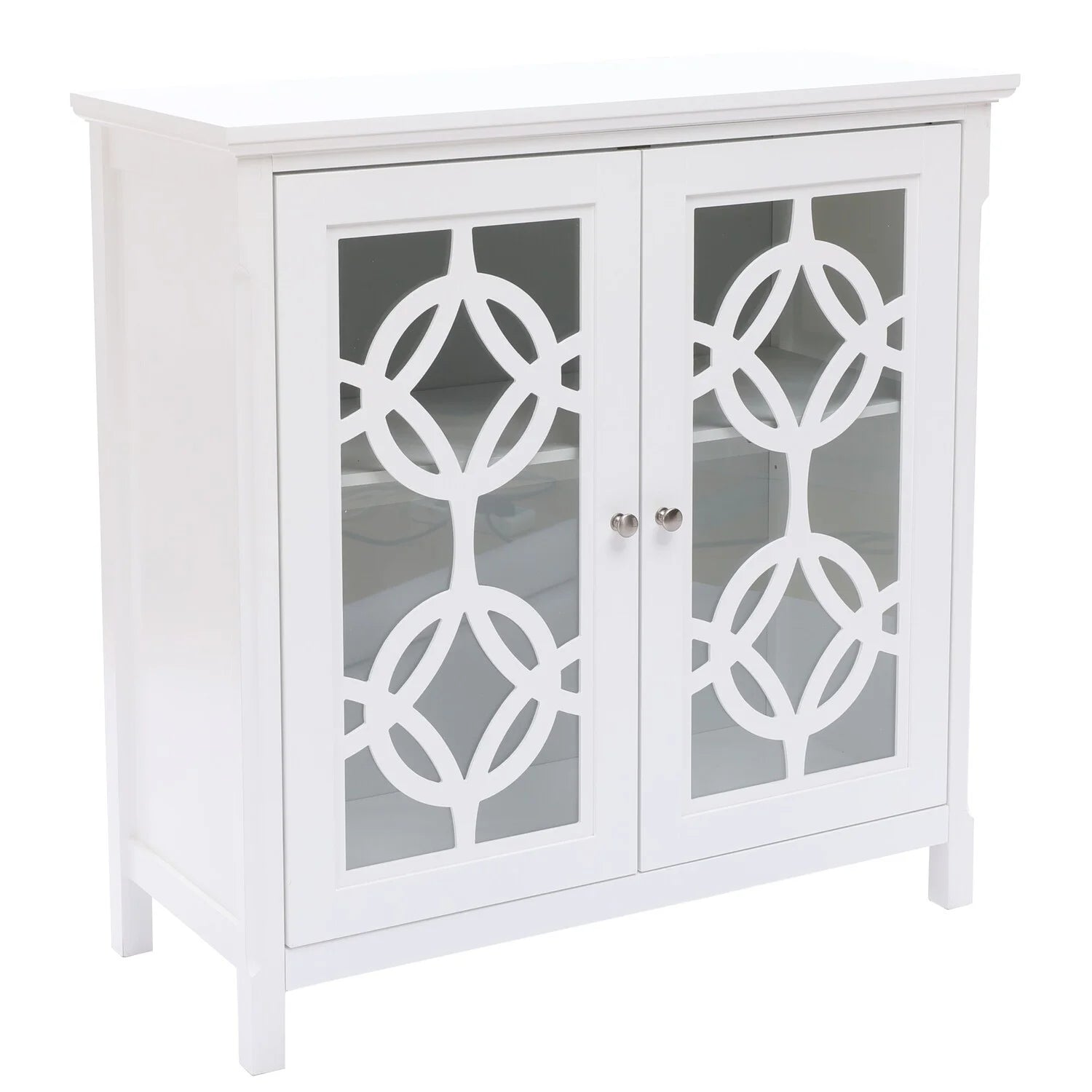 White Wood 2 Door Storage Cabinet Y173409