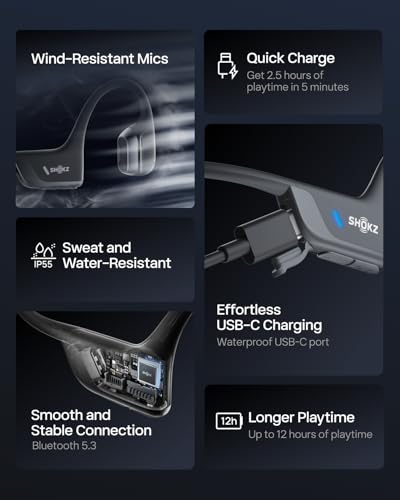 Open-Ear Bone Conduction Sport Headphones with Reflective Strip J296