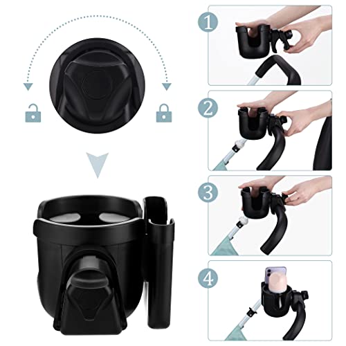 2-in-1 Cup Holder for Stroller, Bike, Wheelchair Q600