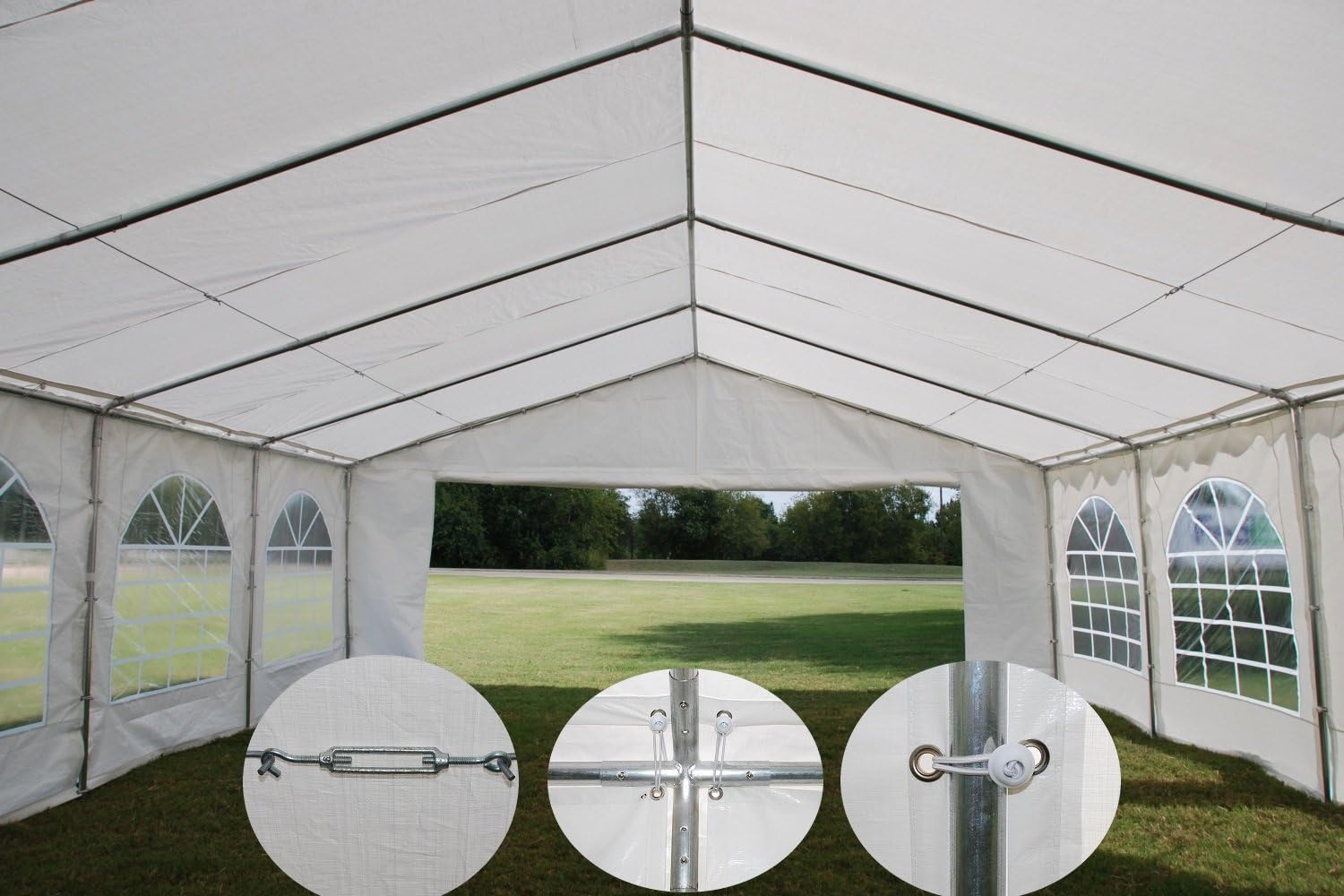 32'x20' PE Tents with Waterproof Top & Removable Sidewalls C8592