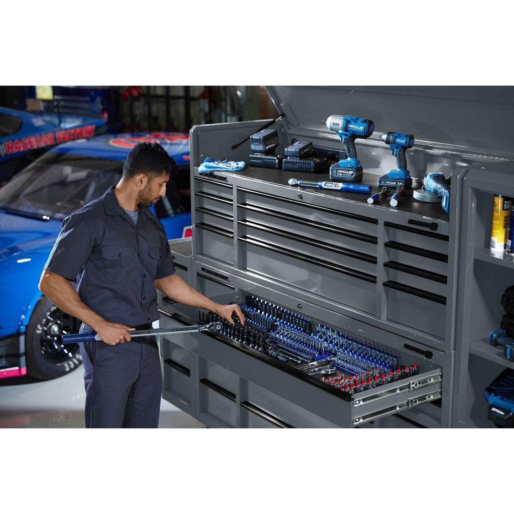 72 in. x 22 in. Triple-Bank Roll Cab, Slate Gray W680232