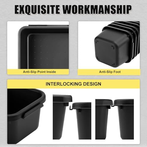60PCS Black Plastic Tool Box Organizer Tray Divider (5 Sizes) A6050