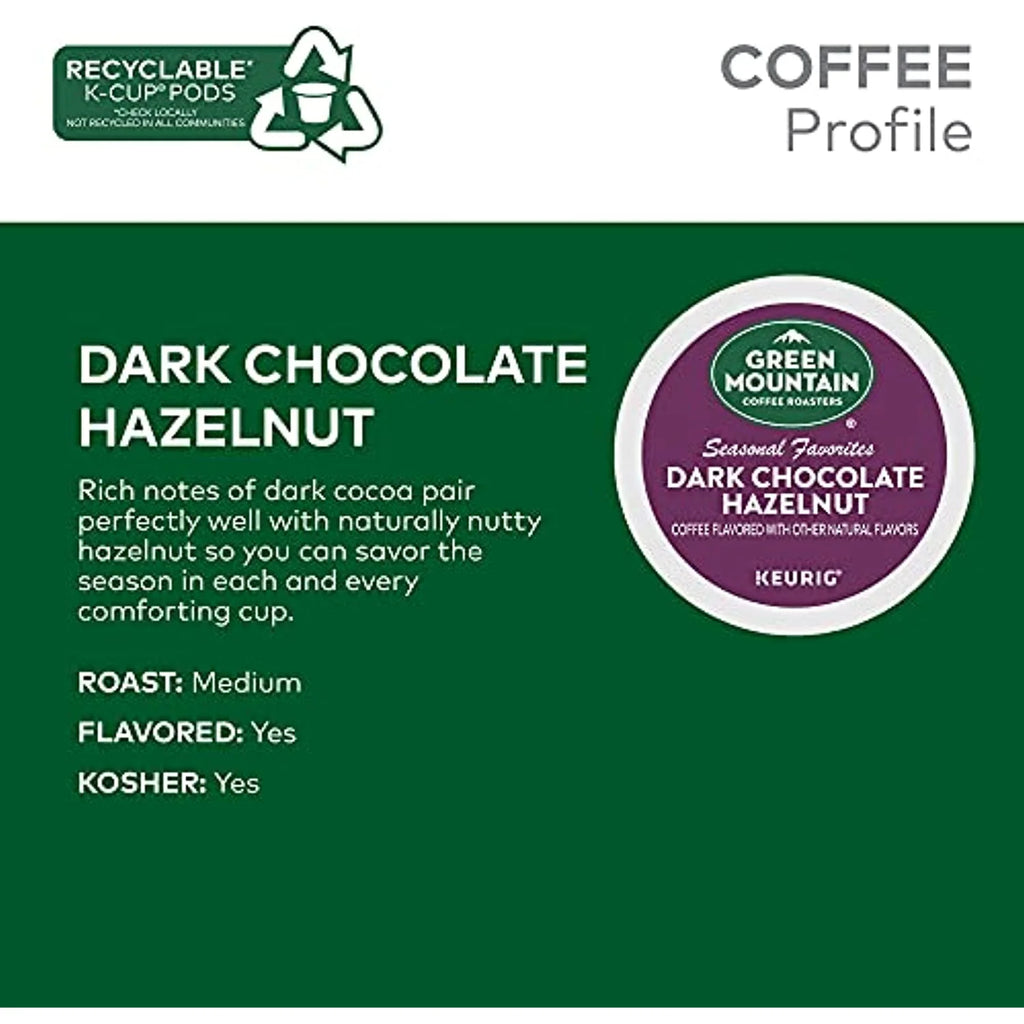 Dark Chocolate Hazelnut Coffee, 72 Count K-Cup Pods F33519