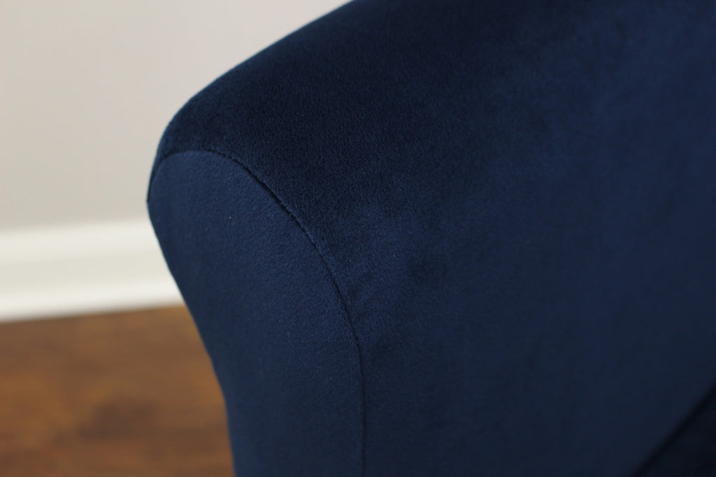 Navy Blue Microfiber Bucket Accent Chair R82956