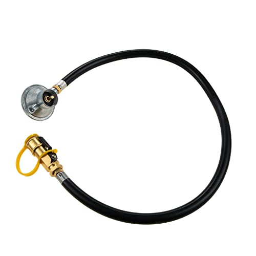 1LB Propane Tank Gas Regulator Valve with 1/4'' Quick Connect Shut Off Valve and 30Inch Propane Hose U20625