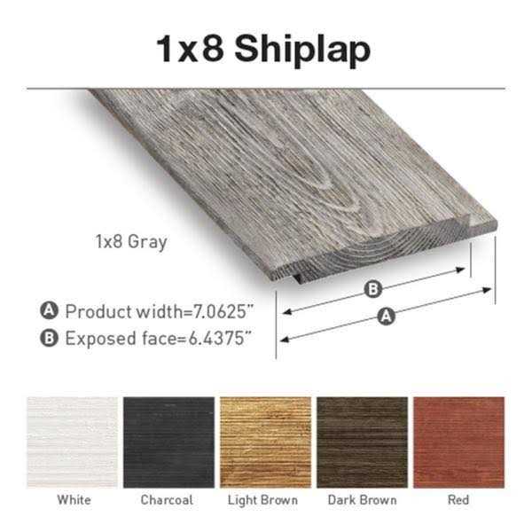 1 in. x 8 in. x 6 ft. Barn Wood Pine Shiplap Board N9895