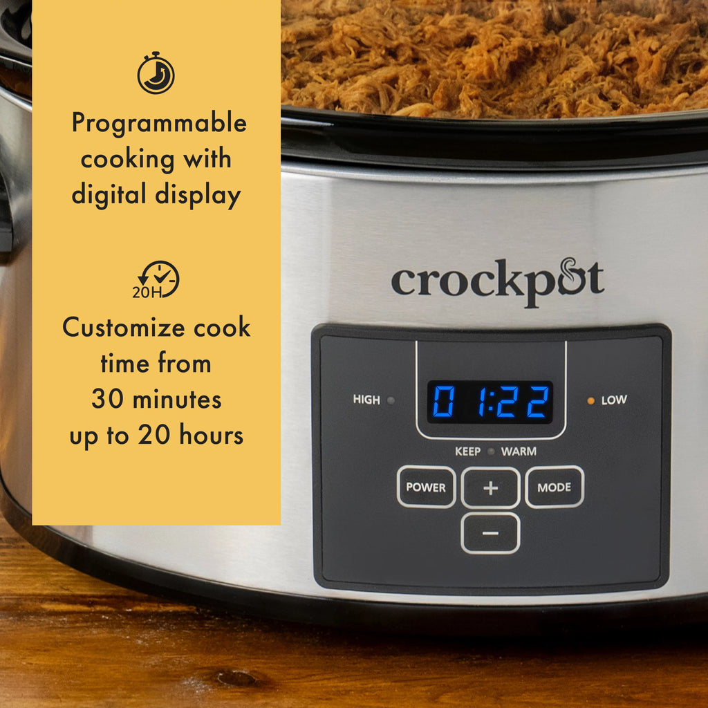 6-Quart Programmable Slow Cooker, Stainless Steel M683817