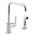 Two-Hole Kitchen Sink Faucet with Sidespray H207