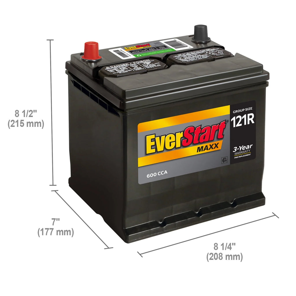 Lead Acid Automotive Battery, Group Size 121R 12 Volt, 600 CCA U692601