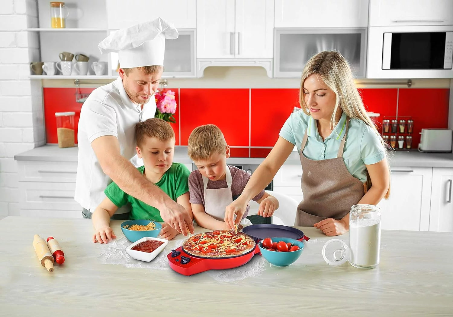 Red 12 Inch Electric Pizza Oven F964273
