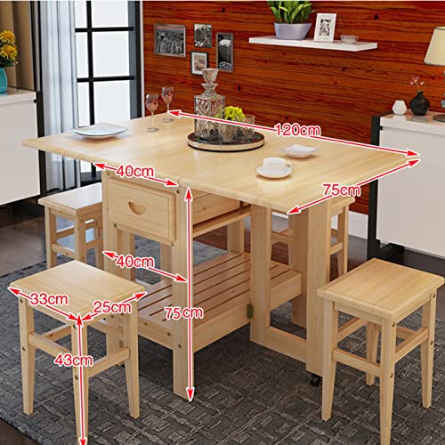 Drop Leaf Dining Table with Wheels U8091